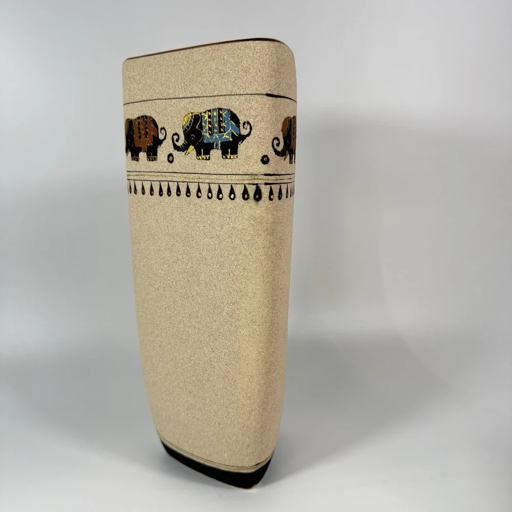 Vintage Sandstone Pottery With Elephants 12
